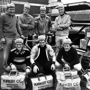 Kirkby Cycling Club Cyclists Depart for Franco Belge Print 1976