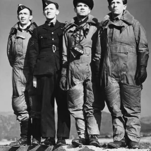 A Czech, a Pole and an Englishman, with their sergeant air gunner instructor A Czech, a Pole and an Englishman, with their sergeant air gunner instructor