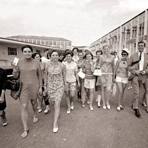 Czech workers at BritainIs Butlins Camp Barry Women Holidaymakers wearing dresses