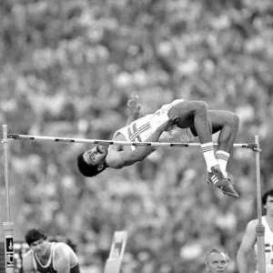 Daley Thompson clears the bar in the High Jump discipline of the Decathalon at the Moscow Daley Thompson clears the bar in the High Jump discipline of the Decathalon at the Moscow