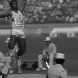 Daley Thompson during the Long Jump Event - 1984 Olympics, LA