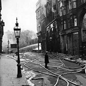 Damage by an air raid in Hill Street, Birmingham, West Midlands. Circa April 1941