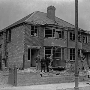 Print of House Damage in Pype Hayes, Birmingham