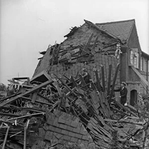 A damage house in Tyburn Road, Edrdington, Birmingham following a raid on the city