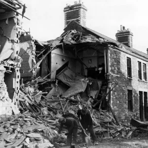 Damage to houses in Canton, Cardiff, following a Nazi raid. Circa 1941 Damage to houses in Canton, Cardiff, following a Nazi raid. Circa 1941