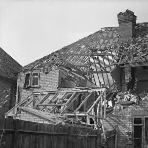 Damage to housing in School Road, Hall Green, Birmingham following an air raid