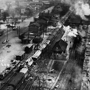 Damage to the important railway station and junction of Soltau, north of Hanover