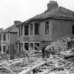 Damage done to private property in South Wales during enemy air raids. May 1941