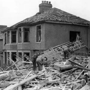 Damage done to private property in South Wales during enemy air raids. May 1941 Damage done to private property in South Wales during enemy air raids. May 1941