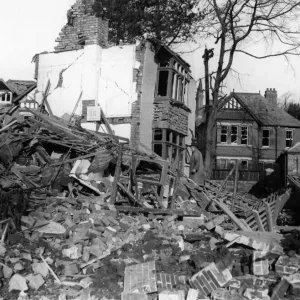 Damage to Prospect Drive, Fairwater, Cardiff, following an attack by Nazi raiders Damage to Prospect Drive, Fairwater, Cardiff, following an attack by Nazi raiders