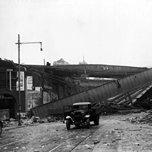 Damage to Southern Railway Bridge, over Southwark Street, Blackfriars