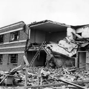 Damage done to workers houses after a raid on a South Wales town. October 1941 Damage done to workers houses after a raid on a South Wales town. October 1941