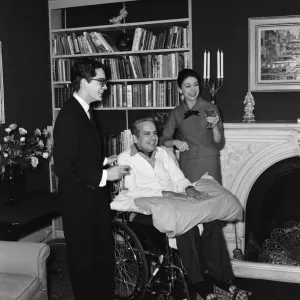 Print of Dame Margot Fonteyn with her husband and his son