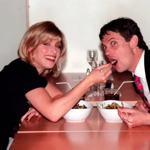 Dani Behr TV Presenter with cocktails September 1997 with Daily Mirror witer Dani Behr TV Presenter with cocktails September 1997 with Daily Mirror witer