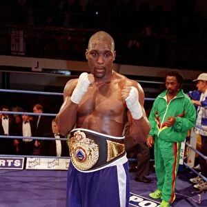 Danny Williams Boxing October 98 Standing in ring with championship belt round his