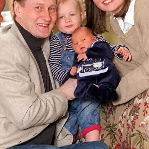 DAUGHTER CHARLOTTE ATTENBOROUGH WITH NEWBORN CHARLIE, TOBY AND HUSBAND GRAHAM - FEBRUARY
