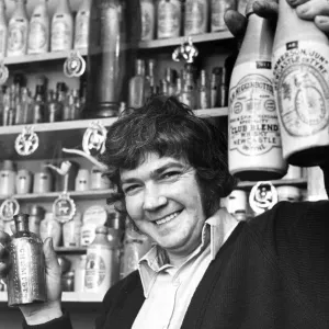 Dave Gegg with part of his collection of old bottles Dave Gegg with part of his collection of old bottles
