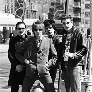 Dave Vanian, Rat Scabies, Brian James and Captain Sensible of The Damned. 10th April 1977