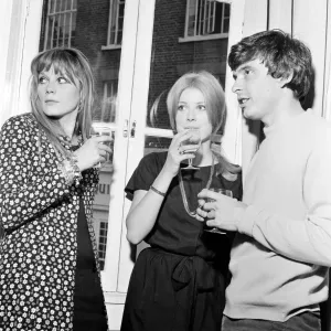 David Bailey, Catherine Deneuve and Francoise Dorleac at a Reception Print 1965