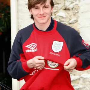 David Beckham, 21 years old, pictured at Bisham Abbey, where he is training with David Beckham, 21 years old, pictured at Bisham Abbey, where he is training with
