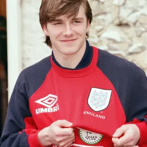 David Beckham, 21 years old, pictured at Bisham Abbey, where he is training with David Beckham, 21 years old, pictured at Bisham Abbey, where he is training with