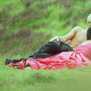 David Beckham and Victoria Adams July 1999 in the Scottish Highlands for a six hour