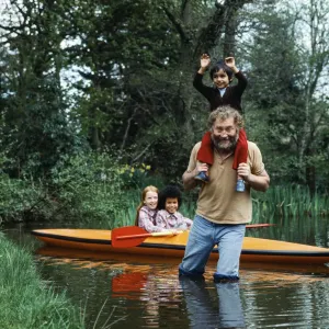 David Bellamy with some of his children. 20th January 1983