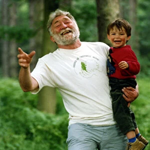 David Bellamy teaches Mark Cumberledge, aged 2, from Hookergate, about Chopwell Woods