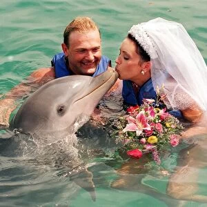 David Blades marries bride Avril Thomson in the Blue Laggon on the Bahamas