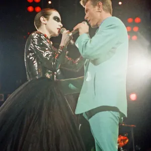 David Bowie and Annie Lennox Under Pressure Print 1992 David Bowie and Annie Lennox Under Pressure Print 1992