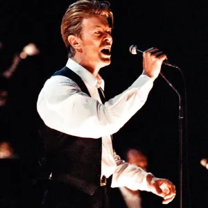 David Bowie performing at The Birmingham NEC, as part of his 1990 Sound