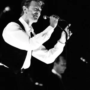 David Bowie performing at The Birmingham NEC, as part of his 1990 Sound