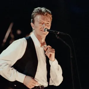 David Bowie performing at The Birmingham NEC, as part of his 1990 Sound