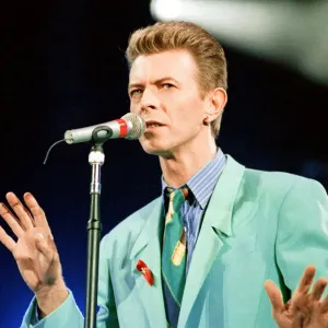 David Bowie performing at The Freddie Mercury Tribute Concert for Aids Awareness David Bowie performing at The Freddie Mercury Tribute Concert for Aids Awareness