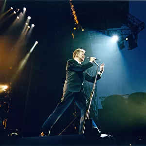 David Bowie performs at Maine Road, Manchester City Football Club Stadium, Manchester