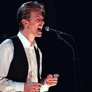 David Bowie singer at concert at the NEC 20th March 1990