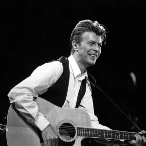 David Bowie on stage at the Birmingham NEC during the first leg of his Sound David Bowie on stage at the Birmingham NEC during the first leg of his Sound
