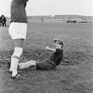 David Bradley, (aged 14) playing the part of Billy Casper, pictured with his Kestral