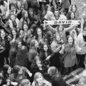David Cassidy fans mass outside the Radio Luxemborg building in Hertford Street bringing David Cassidy fans mass outside the Radio Luxemborg building in Hertford Street bringing