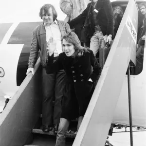David Cassidy, singer, actor and musician, arrives at Luton Airport to start his David Cassidy, singer, actor and musician, arrives at Luton Airport to start his