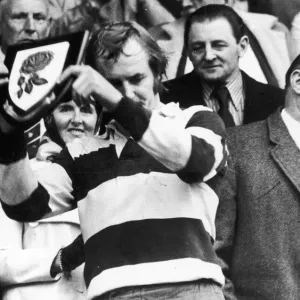 David Duckham seen displaying the plaque after Coventry defeated Bristol in the Club David Duckham seen displaying the plaque after Coventry defeated Bristol in the Club