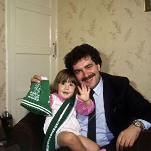 David Duff at home with his daughter August 1987