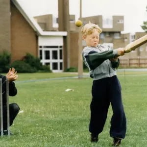 David Elliott battling in the cricket match during Fun Week organised by St Hilda David Elliott battling in the cricket match during Fun Week organised by St Hilda