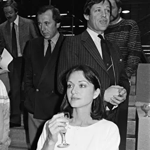 David Frost, Peter Jay and Anna Ford at the TV-am studios. 21st February 1983