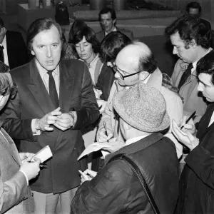 David Frost at the TV-am studios. 21st February 1983