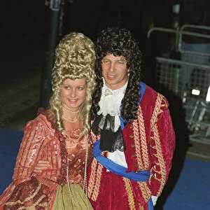David Gower former England Cricketer with his wife Thorunn dressed in period costume
