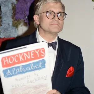 David Hockney at a Whitehall Gala Dinner Print 1991 David Hockney at a Whitehall Gala Dinner Print 1991