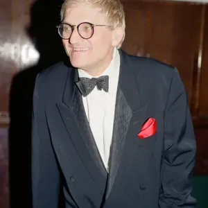David Hockney at a gala dinner in aid of the AIDS Crisis Trust in Whitehall David Hockney at a gala dinner in aid of the AIDS Crisis Trust in Whitehall