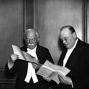 David Lloyd George, 1st Earl Lloyd-George and Winston Churchill at the Printers Pension David Lloyd George, 1st Earl Lloyd-George and Winston Churchill at the Printers Pension