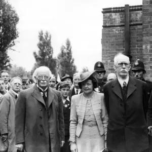 David Lloyd George with Miss Megan Lloyd George and Mr D R Hughes at the Eisteddfod David Lloyd George with Miss Megan Lloyd George and Mr D R Hughes at the Eisteddfod